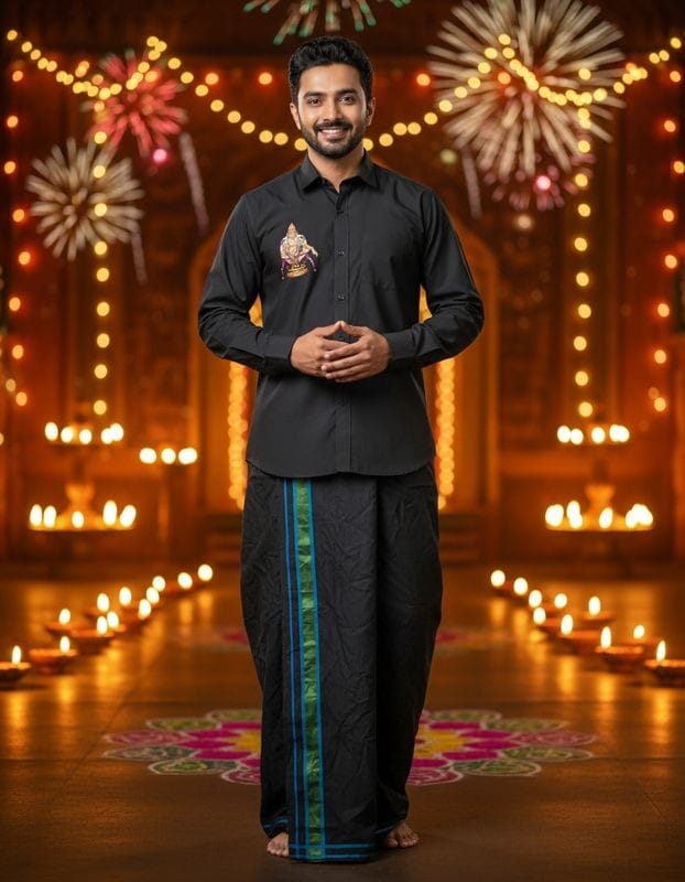 Ayyappa Special Print Shirt Full Sleeves